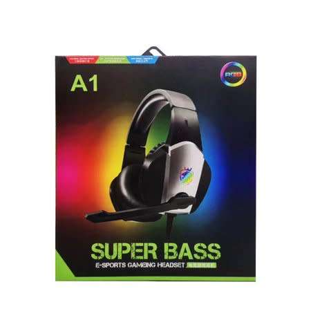 A1 GAMING HEADSET DEEP BASS AND DEDICATED MIC WITH LED RGB LIGHTS