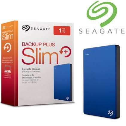SEAGATE BACKUP PLUS SLIM 1TB PORTABLE STORAGE USB 3.0 - BLUE ***LIKE NEW**