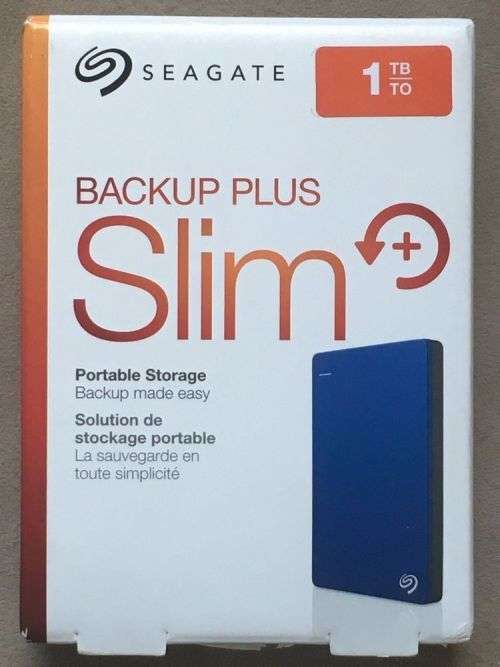 SEAGATE BACKUP PLUS SLIM 1TB PORTABLE STORAGE USB 3.0 - BLUE ***LIKE NEW**