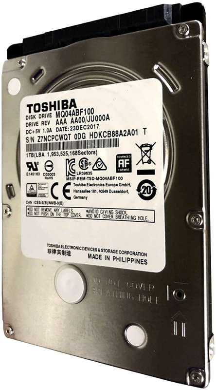 TOSHIBA 1TB/1000GB 5400RPM SATA 7MM 2.5 HARD DRIVE 128MB, 6 GBIT/S. 100% HEALTH
