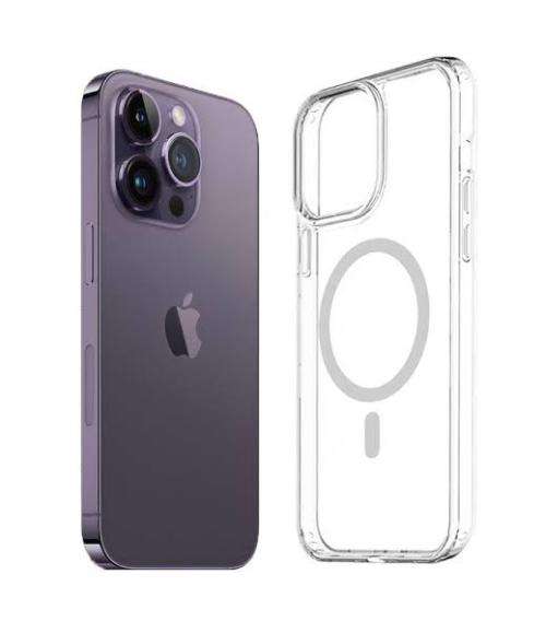 Wireless Mag-safe Magnetic Charging Clear Case For iPhone 14 Pro + Tampered Glass