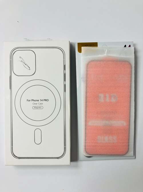 Wireless Mag-safe Magnetic Charging Clear Case For iPhone 14 Pro + Tampered Glass