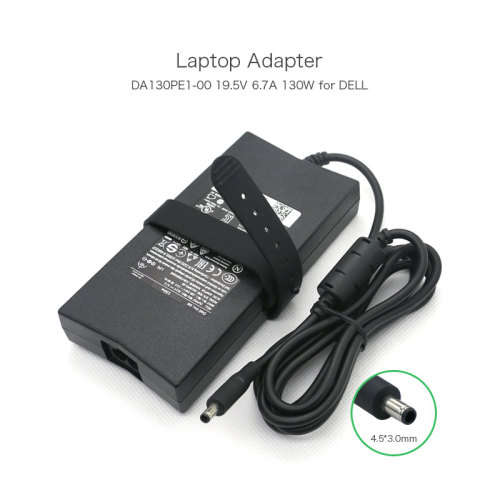 Dell 130W AC Adapter (small-pin) with Power Cord DA130PE1-00 (Like New)