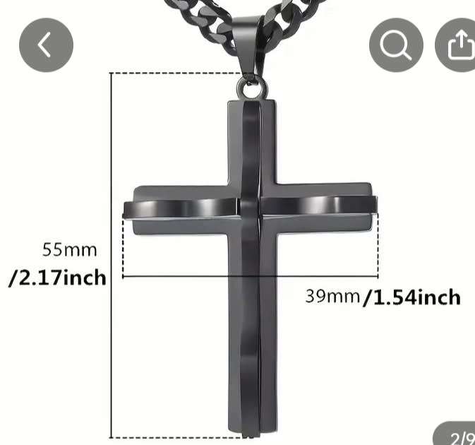 Black Cross Pendant Necklace