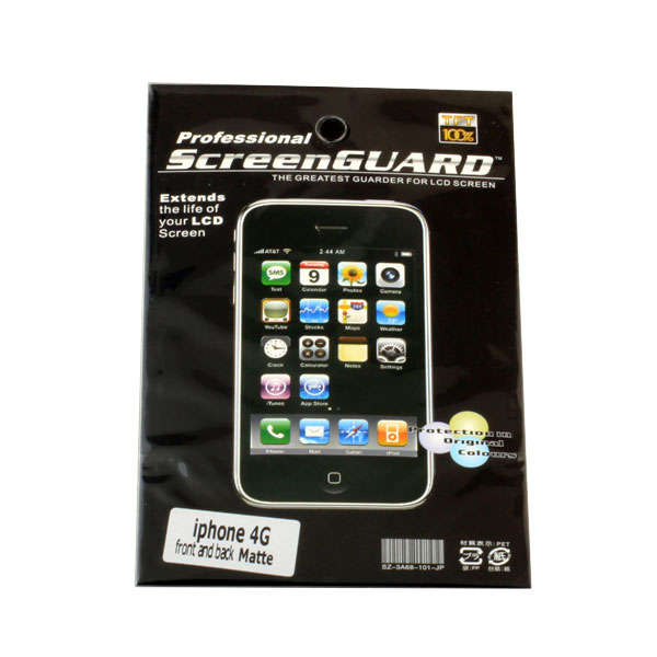 Front and Back Matt Screen Protector for Apple iPhone 4