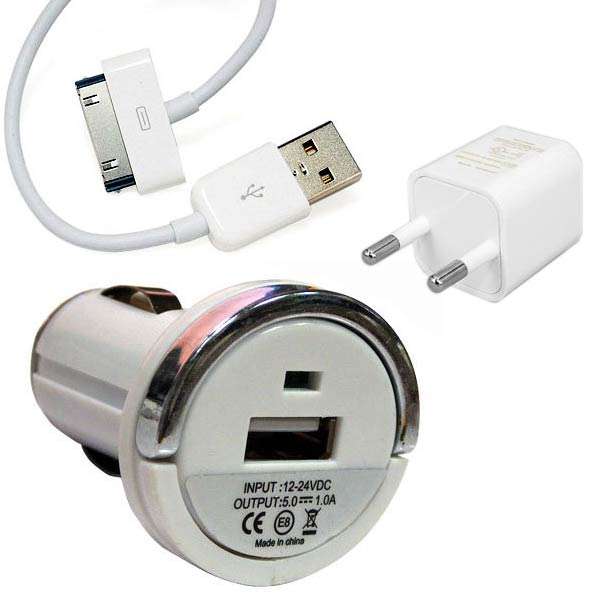 3-In-1 Charger Kit for Apple iPhone 3G / iPhone 3GS / iPhone 4, Europe Edition