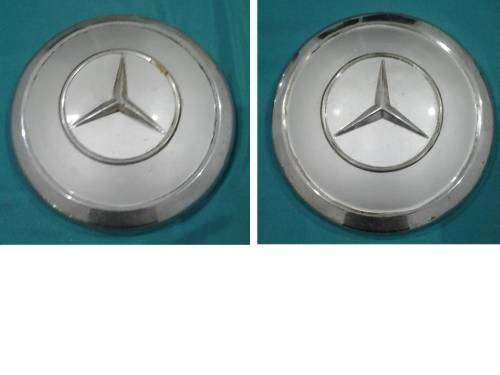 2 USED MERCEDES HUB CAPS = SHOWS SOME WEAR - NOTE: SEE PICs AS THEY ARE PART OF THE DESC
