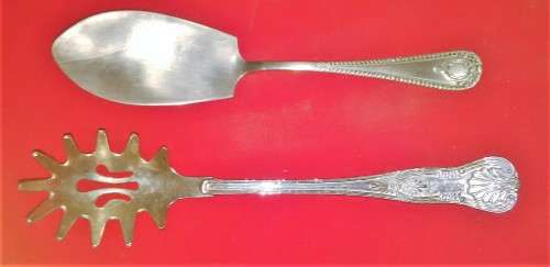 VINTAGE CAKE LIFT AND PASTA SPOON - - PLEASE READ desc