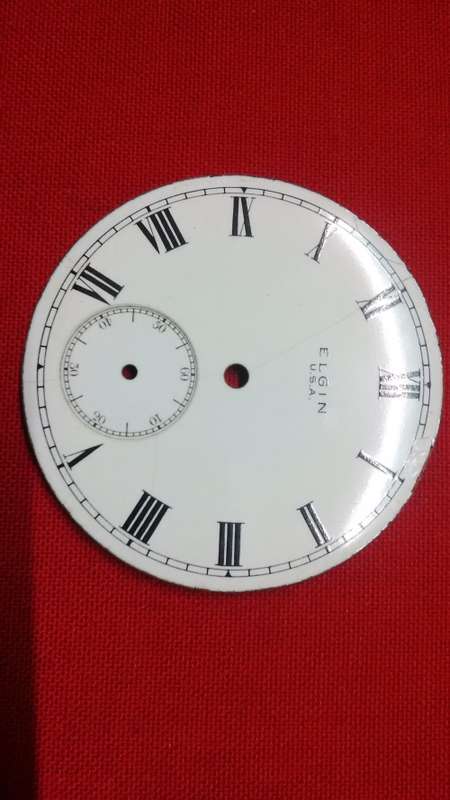 Vintage Enamel Pocket Watch Dials - Elgin & another - as per pictures - SEE PICs