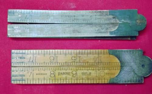 2 VINTAGE JOHN RABONE BOXWOOD RULER NO 1377 & NO 1380 -  PICTURES ARE PART OF THE DESCRIPTION