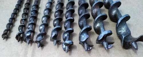 SET OF 9 VINTAGE IRWIN MANIBOR AUGER BITS IN BOX + ADITIONAL BITS   - PLEASE C DESC