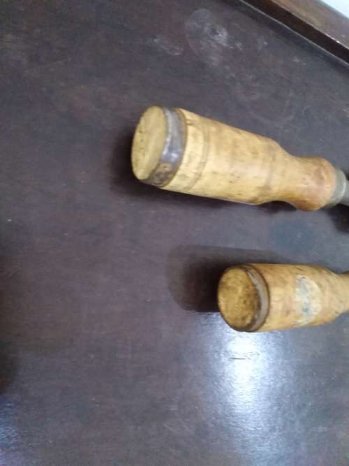 2 Vintage EA Berg Eskilstuna Sweden 25 & 50mm Chisels -  PLEASE C Pics & Desc