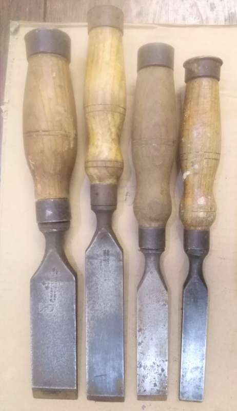 Set of 4 Vintage Marples Chisels - PLEASE C Pics & Dlesc