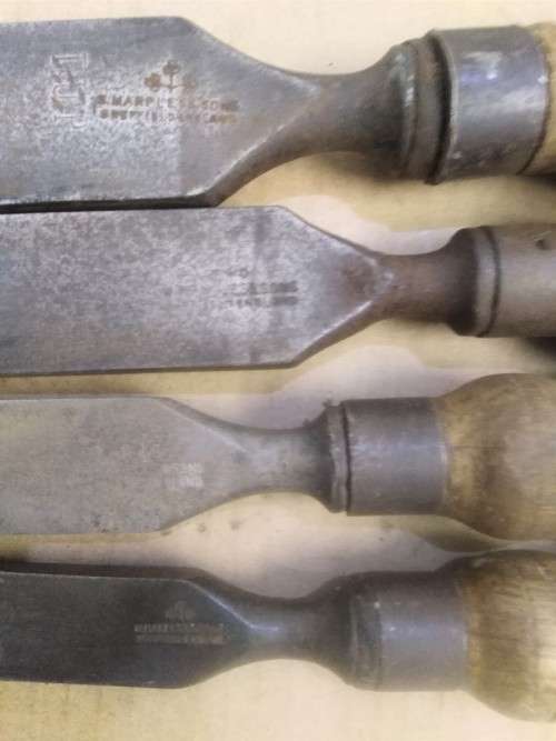 Set of 4 Vintage Marples Chisels - PLEASE C Pics & Dlesc
