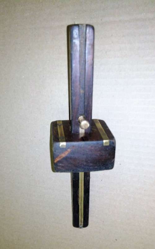 VINTAGE MORTICE GAUGE - BRASS and WOOD- Please C Pics N Description