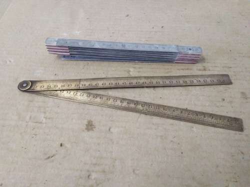 RABONE No1243 BRASS RULER and A 2m METAL RULER AS REFLECTED  - Please C Pics N Description