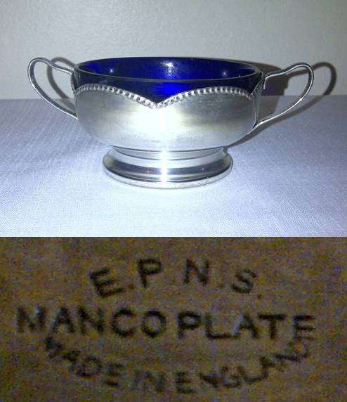 EPNS Mustard/Pickle Bowl with glass insert by Manco Plate - Please see pics & desc for details