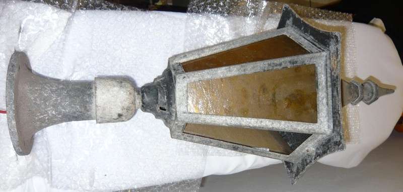 Vintage Light Housing - mount on Wall or Pole 60cm - Needs refubishing- See pics & Desc