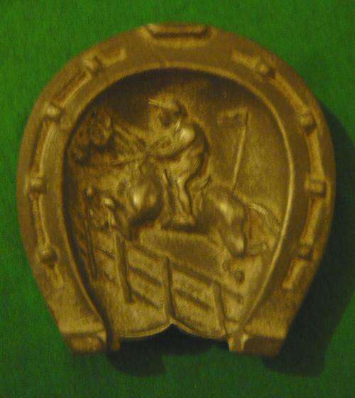 Vintage Horse Shoe Ashtray 12x11 (believed to be pewter from the 20-30s) - needs cleaning - see desc