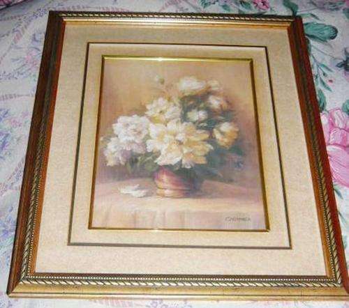 A BEAUTIFUL, PROFESSIONALLY FRAMED FLOWER PRINT 1 (PH  = R50) - PLEASE C PICS AND DESC