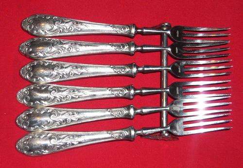 6 VINTAGE GERMAN FORKS ON A STAND - SEE DESC & PICs BELOW - POSTAGE R60