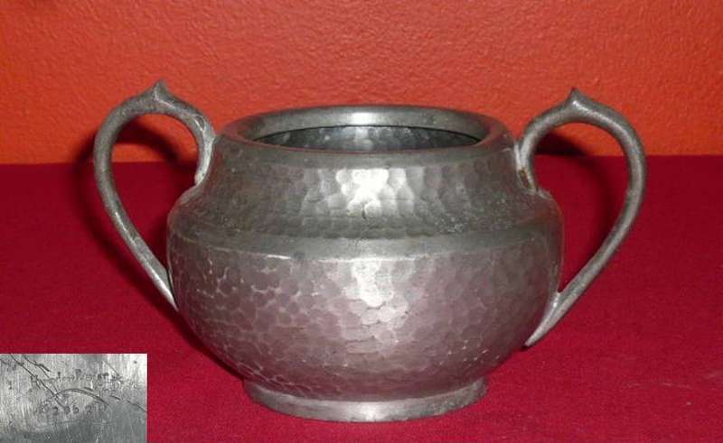 VINTAGE PEWTER SUGAR BOWL MARKED HAMNDEN  A2062W- READ DESC, SEE PICs  - POSTAGE R65