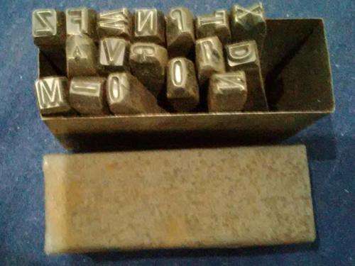 METAL LETTER STAMPS - INCOMPLETE SET (17pcs)  -: PICTURES ARE PART OF THE DESC OF THE ITEM