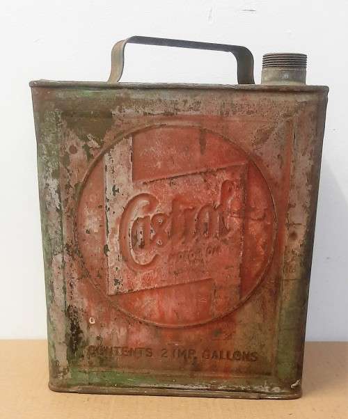 RARE Castrol Motor Oil Can - 2 Imp. Gallons - No Lid - C Pics 4 Condition