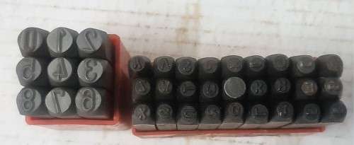 METAL NUMBERS and ALPHABET STAMPS ( MISSING N) + A LOTS LOOSE STAMPS - please check pics and Desc
