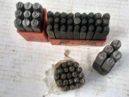 METAL NUMBERS and ALPHABET STAMPS ( MISSING N) + A LOTS LOOSE STAMPS - please check pics and Desc