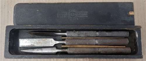 VINTAGE MOORE and WRIGHT ENGINEERS BEARING SCRAPERS - PER PICTURES - Please C Pics N Description