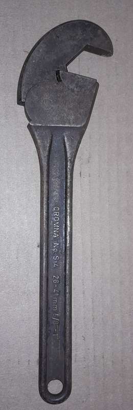 2 WRENCHES - RIDGID 18` ADJUSTABLE &  CROMNA S-4  DENMARK- postage from R30 - Please C Pics