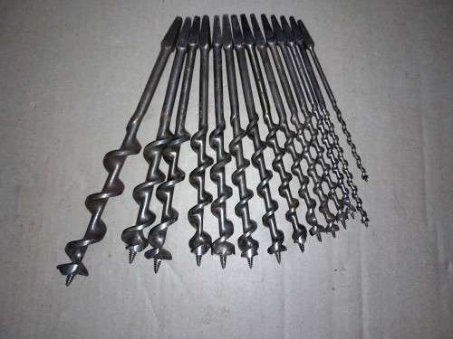 VINTAGE STANLEY No 921 CONCEALED RACHET + 14 AUGER BITS-SIZES 2 to 16 ( 15 IRWIN & 1 FOOTPRINT)