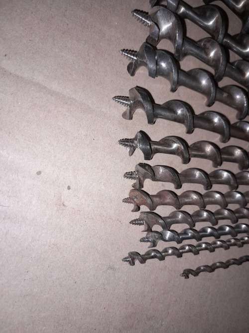 VINTAGE STANLEY No 921 CONCEALED RACHET + 14 AUGER BITS-SIZES 2 to 16 ( 15 IRWIN & 1 FOOTPRINT)