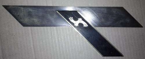 A VINTAGE HARDWOOD & BRASS ANGLE SQUARE & A HENRY BOOKER GERMAN METAL SQUARE  -