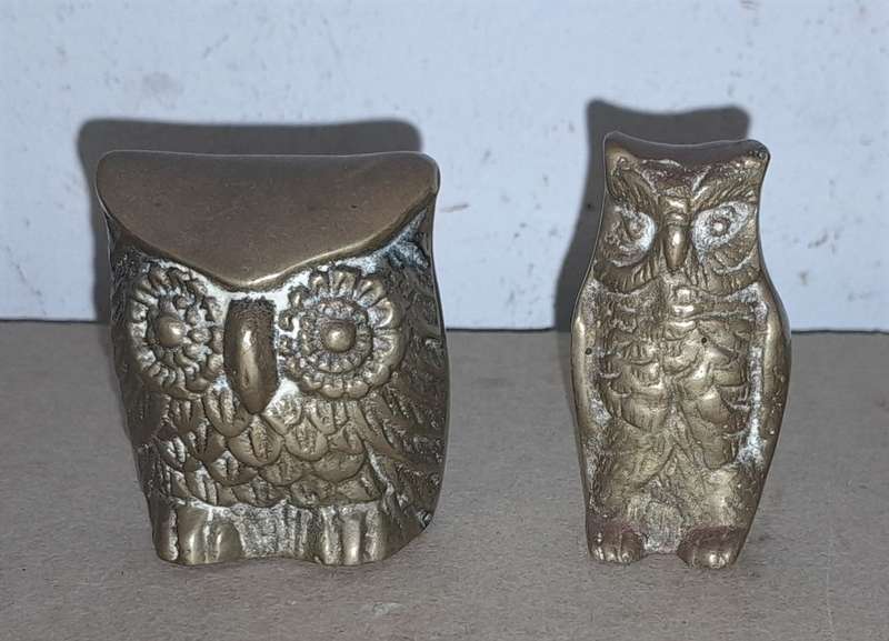2  BRASS OWLS HEIGHT APPROX 5cm -See Pictures