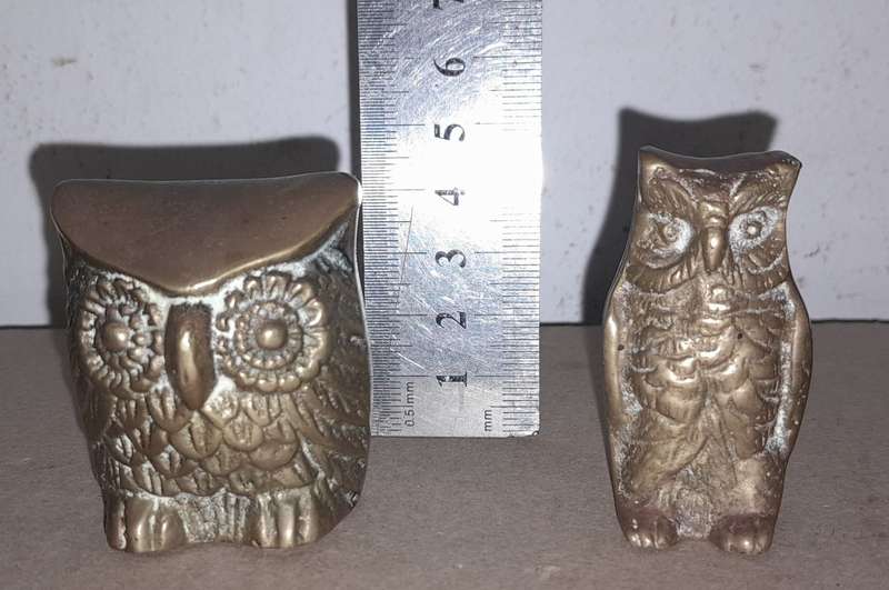 2  BRASS OWLS HEIGHT APPROX 5cm -See Pictures
