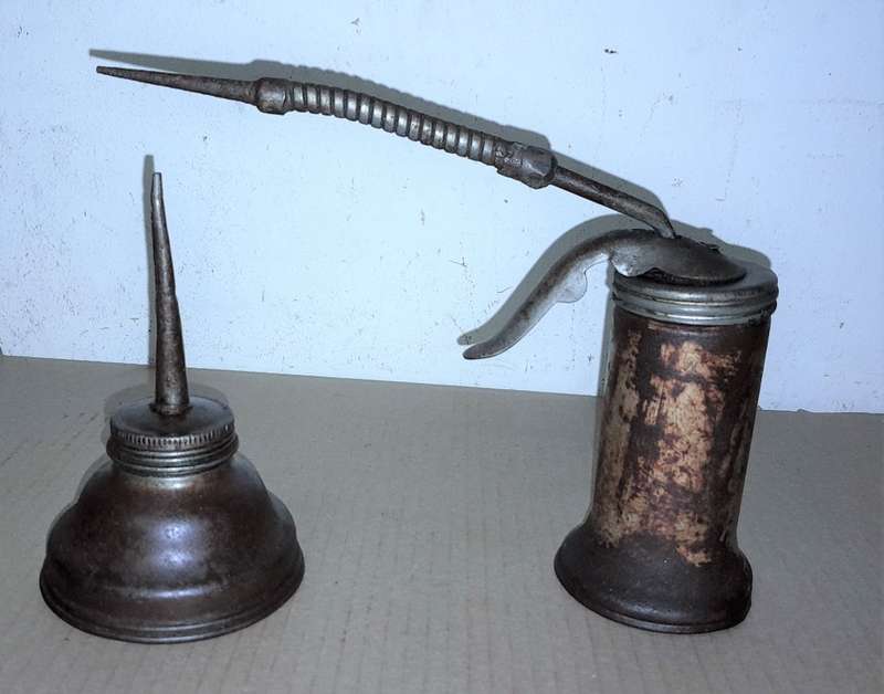 2 VINTAGE OIL CANS  -SEE DESC