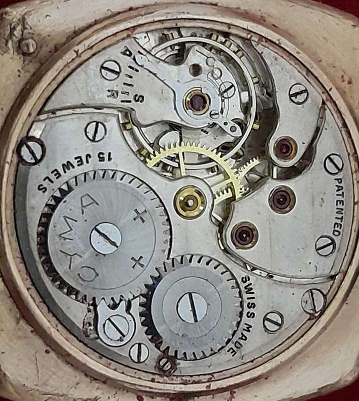 VINTAGE Fully Functional CYMA 15j CUSHION CASE - Dial - GOLD FILLED by HANDLEY -PLEASE SEE PICTURES
