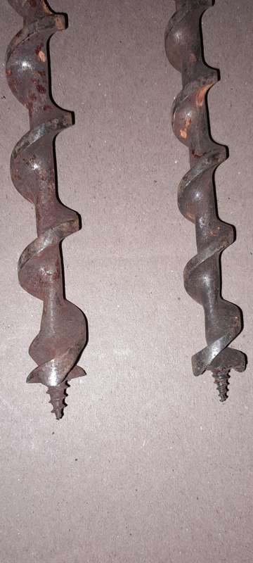 2 60vm Vintage T Handle Hand Auger Bits -