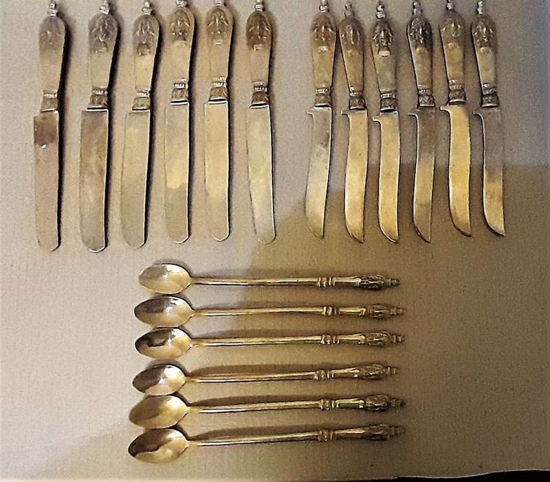 66 Piece Bronze Cutlery Set - Thai 3 Sided Elephant Head Emblem - Heavy 4.5kg total weight - REDUCED