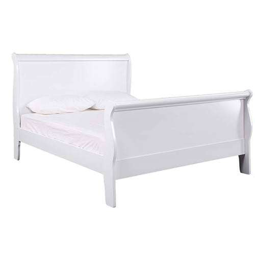 Sleigh Beds -queen sizes - white with two pedestals