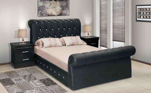 Sleigh Bed (Queen Size) with pedestals