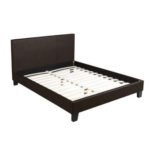 Sleigh Bed  (Double-light Brown colour-Walnut)