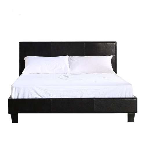 sleigh beds/ pu leather platform beds-double size-black colour