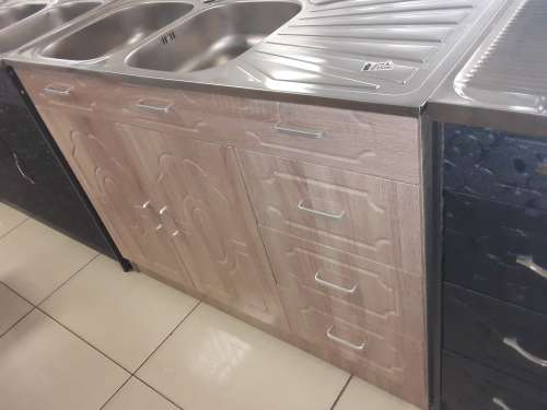 Kitchen  cabinets with sink and tap
