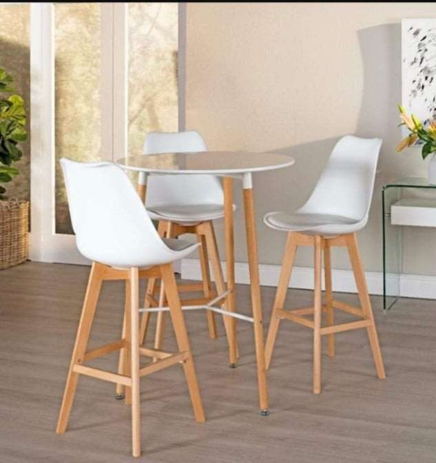 Bar stools and table set