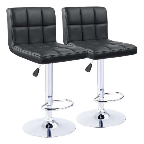 Bar Stools / Kitchen Counter Chairs - Set of Two - Black Colour