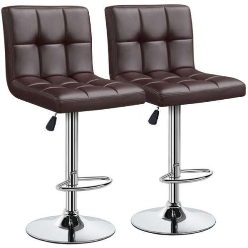 Bar Stools / Kitchen Counter Chairs - Set of Two - Brown Colour