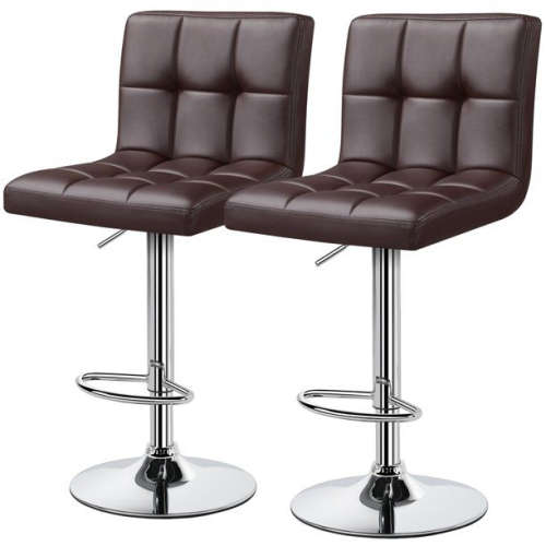 Bar Stools / Kitchen Counter Chairs - Set of Two - Brown Colour